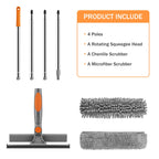 Window Squeegee with 66in Extension Pole 2-in-1 Window Cleaning Kit