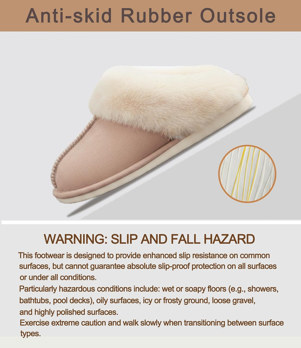 Womens Fuzzy Slippers Memory Foam Warm Cozy Indoor House Shoes | Fluffy, Comfy, Winter, Faux Fur, Indoor Outdoor