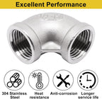 2Pcs 304 Stainless Steel 90 Degree Elbow 1/2" NPT Female x 1/2" NPT Female Threaded Pipe Fitting