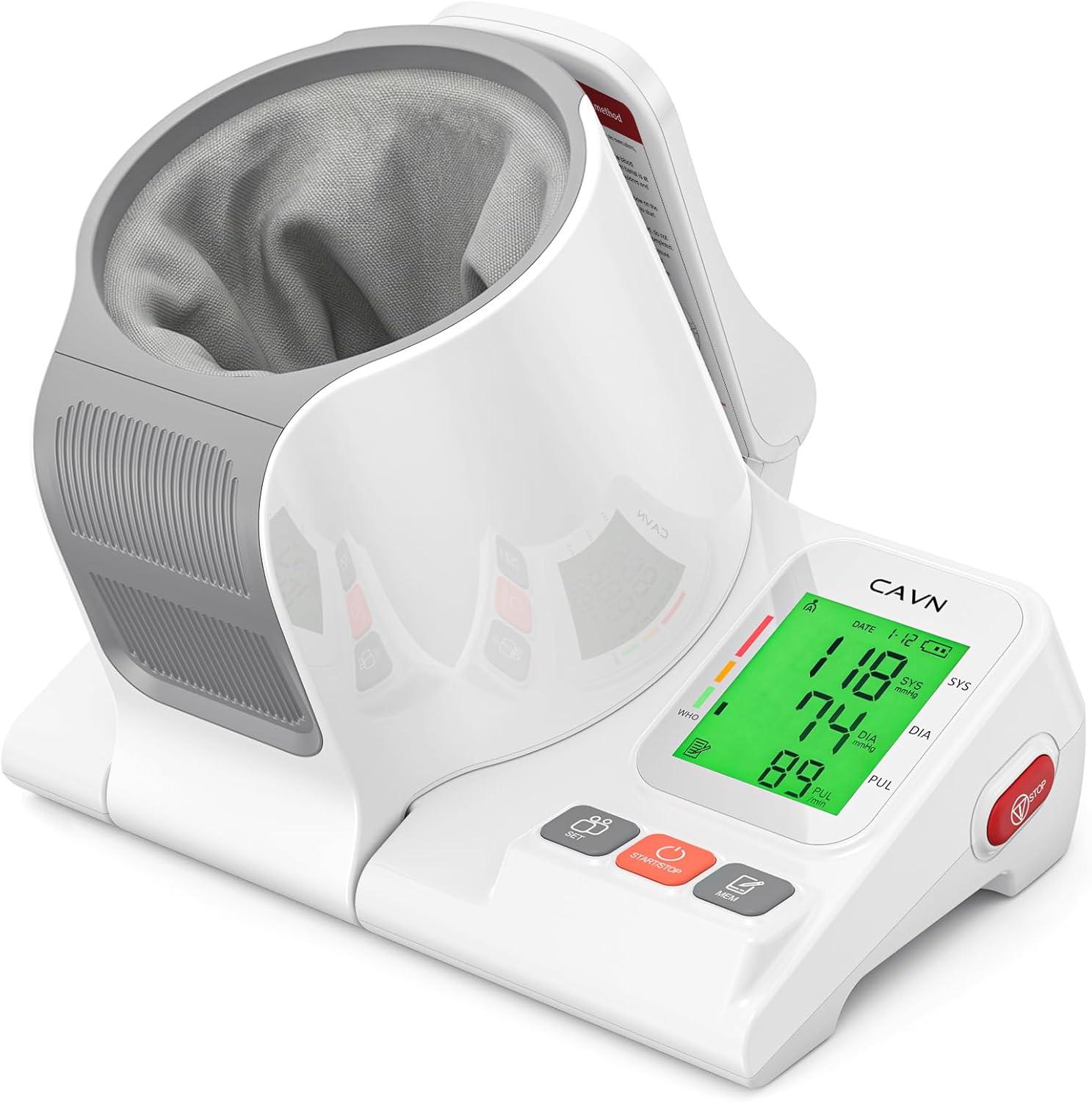 Blood Pressure Monitor, One-Touch Barrel-Type Upper Arm Blood Pressure Monitors for Home Use, No-Wrap Auto-Fit