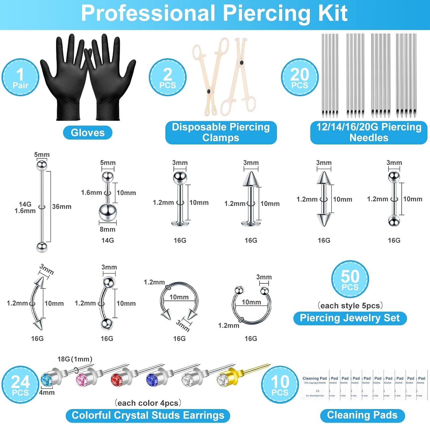 Body Septum Piercing Kit for All Piercings