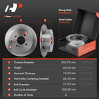 A-Premium 10.31 In (262mm) Rear Solid Brake Rotors and Ceramic Pads Kit