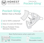 Honest Hybrid Cloth Diaper Covers with Pocket-Sling, Large (22-40 lbs), Stops Nighttime Leaks, Use with Boosties