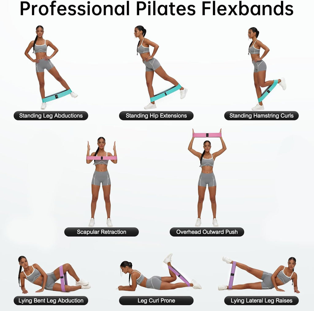 Resistance Bands for Working Out: 3-Set Professional Exercise Bands for Pilates, Yoga, Home Gym, Booty, Leg Training
