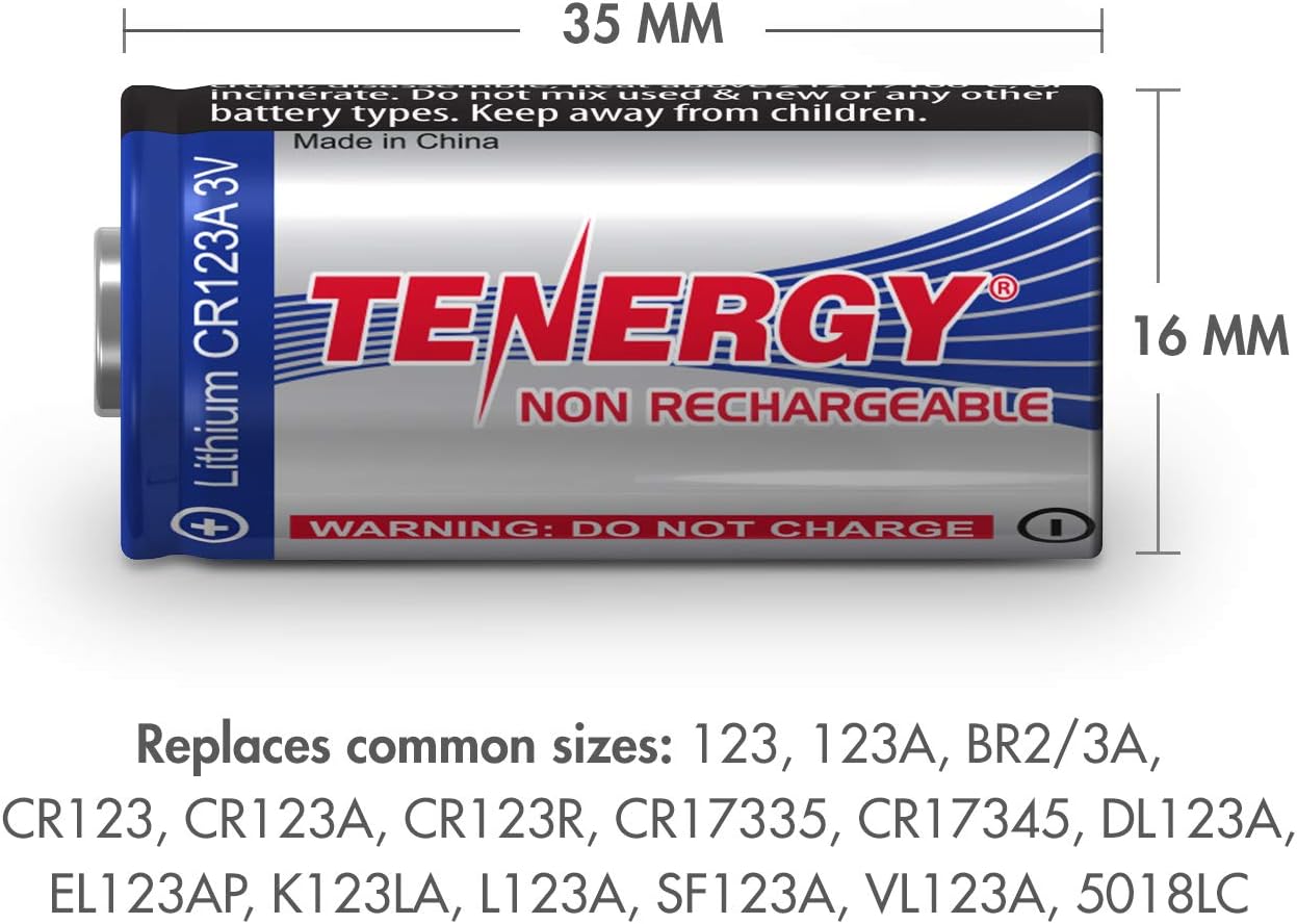 3V CR123A Lithium Battery, High Permance 1500mAh CR123A Cell Batteries PTC Protected Cameras, Flashlight Replacement