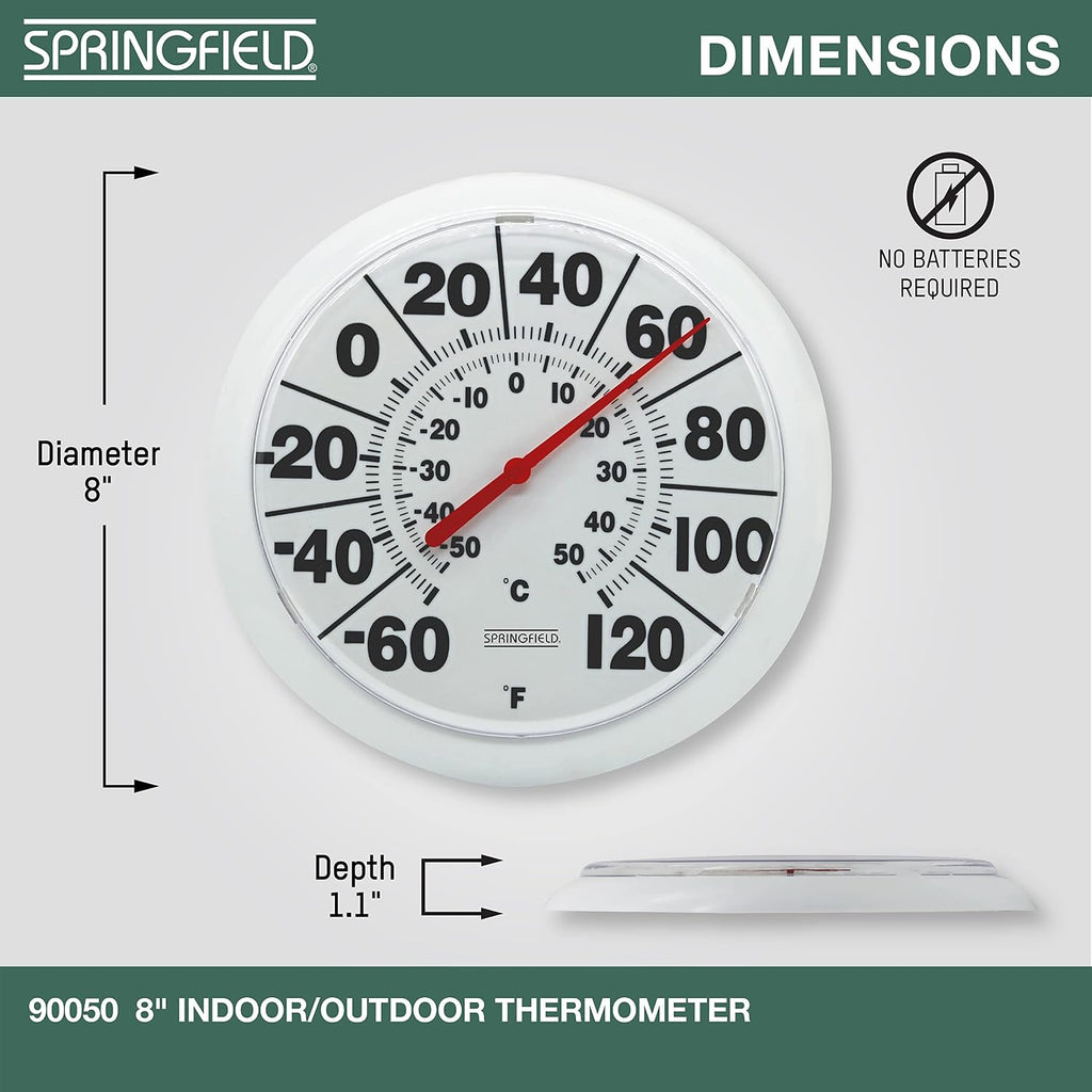 Taylor In/Out Round Dial Thermometer - 8.5 Inch