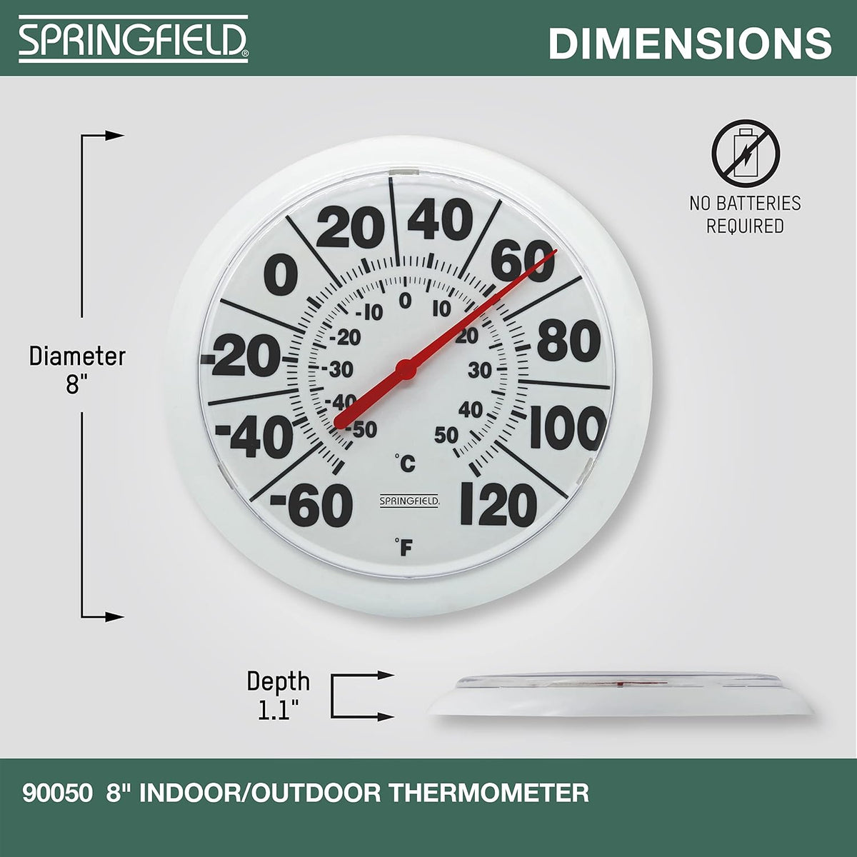 Taylor In/Out Round Dial Thermometer - 8.5 Inch