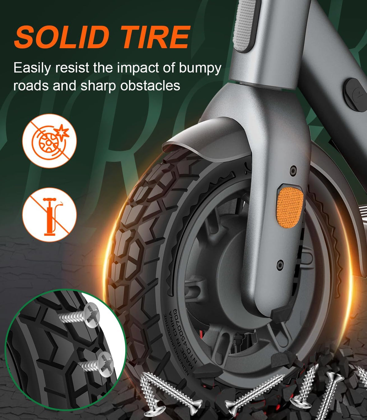 BANGTING 2PCS Upgrade 50/75-6.1 Scooter Off-road Solid Tires, 8.5x2 inches Tires Tubeless for Gotrax GXL V2/XR/APEX, 8 1/2 x2 Tire Replacement for Hiboy S2, Xiaomi 3 Lite/3/Pro 2/1s/M365