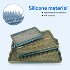 Autoclavable Instruments Sterilization Tray Case Plastic with Silicone Mat Storage Box S/M/L Size for