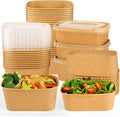 50 Pack Disposable Meal Prep Containers with Lids 34oz 25oz