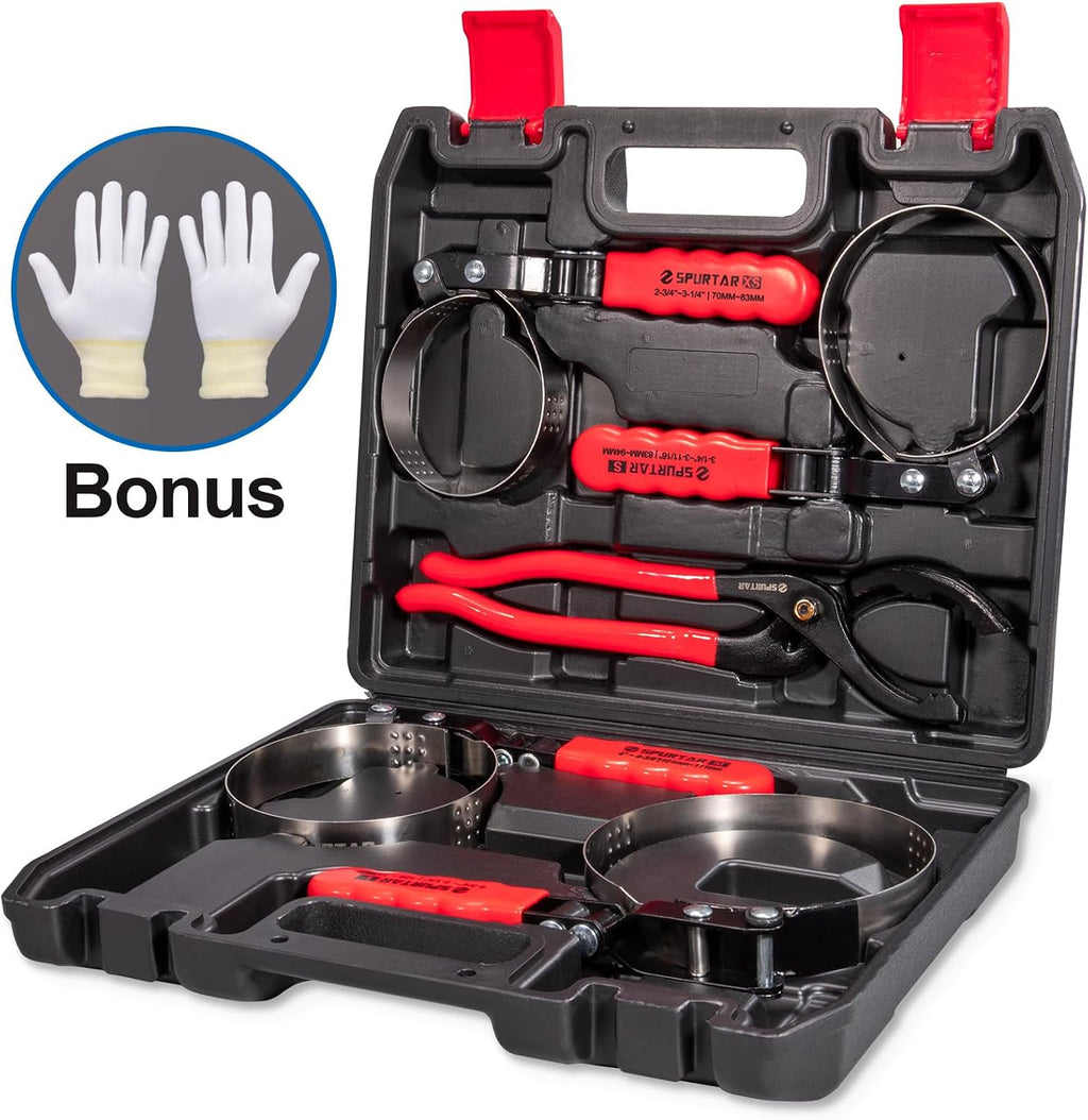 5pcs Swivel Oil Filter Wrench Set 12" Oil Filter Removal Tool | Universal for 2-3/4" to 5-1/4" 70-133mm Oil Filter