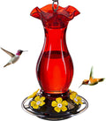 Hummingbird Feeder for Outdoors Hanging, 18 OZ Humming Birds Feeders with 6 Bee Guard Feeding Ports & Built-in Ant