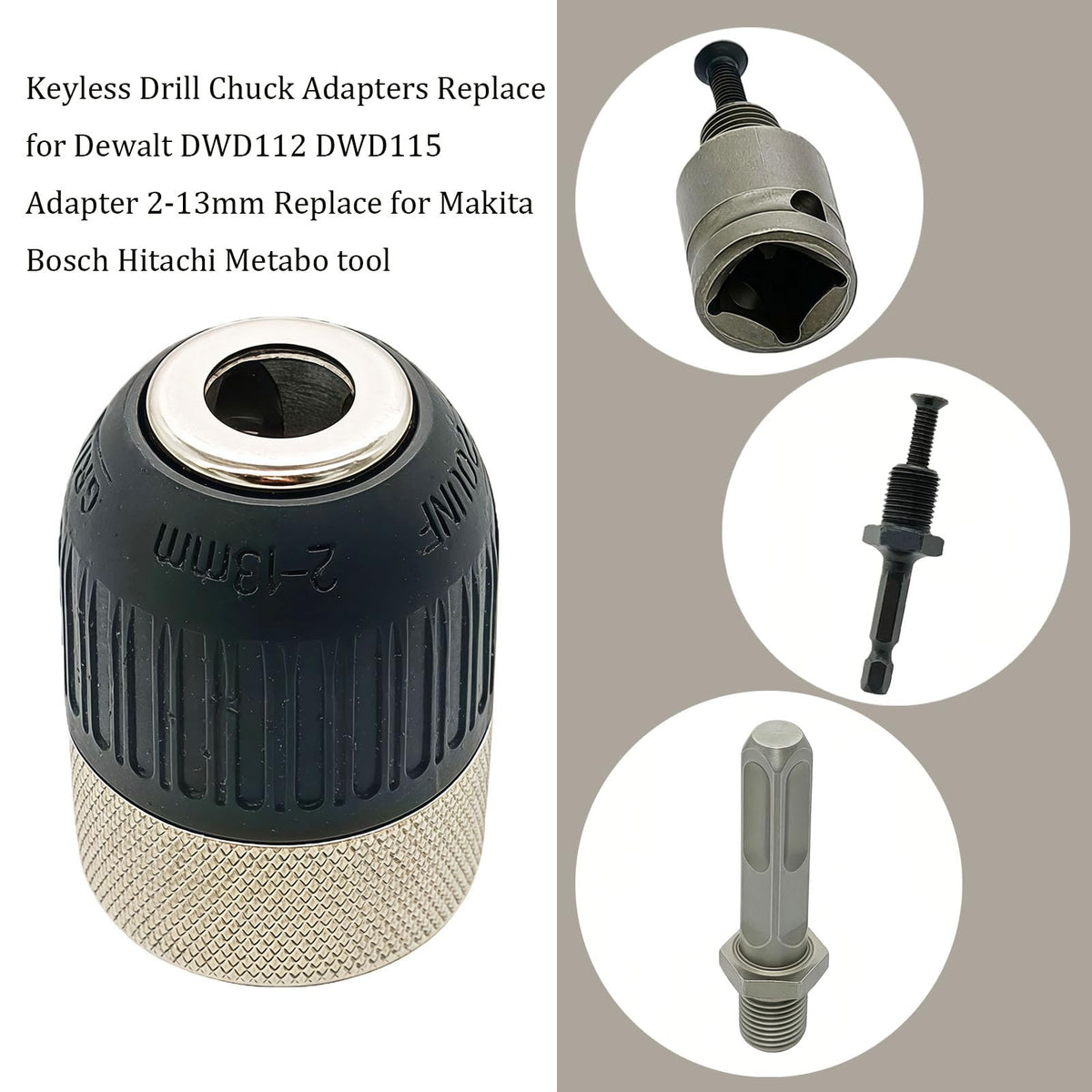 Keyless Drill Chuck Adapters Replace for Dewalt DWD112 DWD115 Adapter