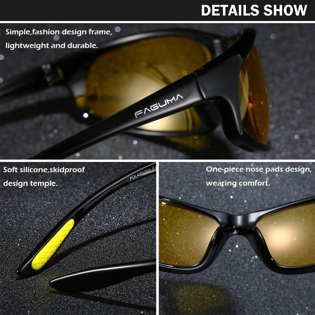 Polarized Sports Sunglasses For Men UV400 Protection | Cycling Driving Fishing