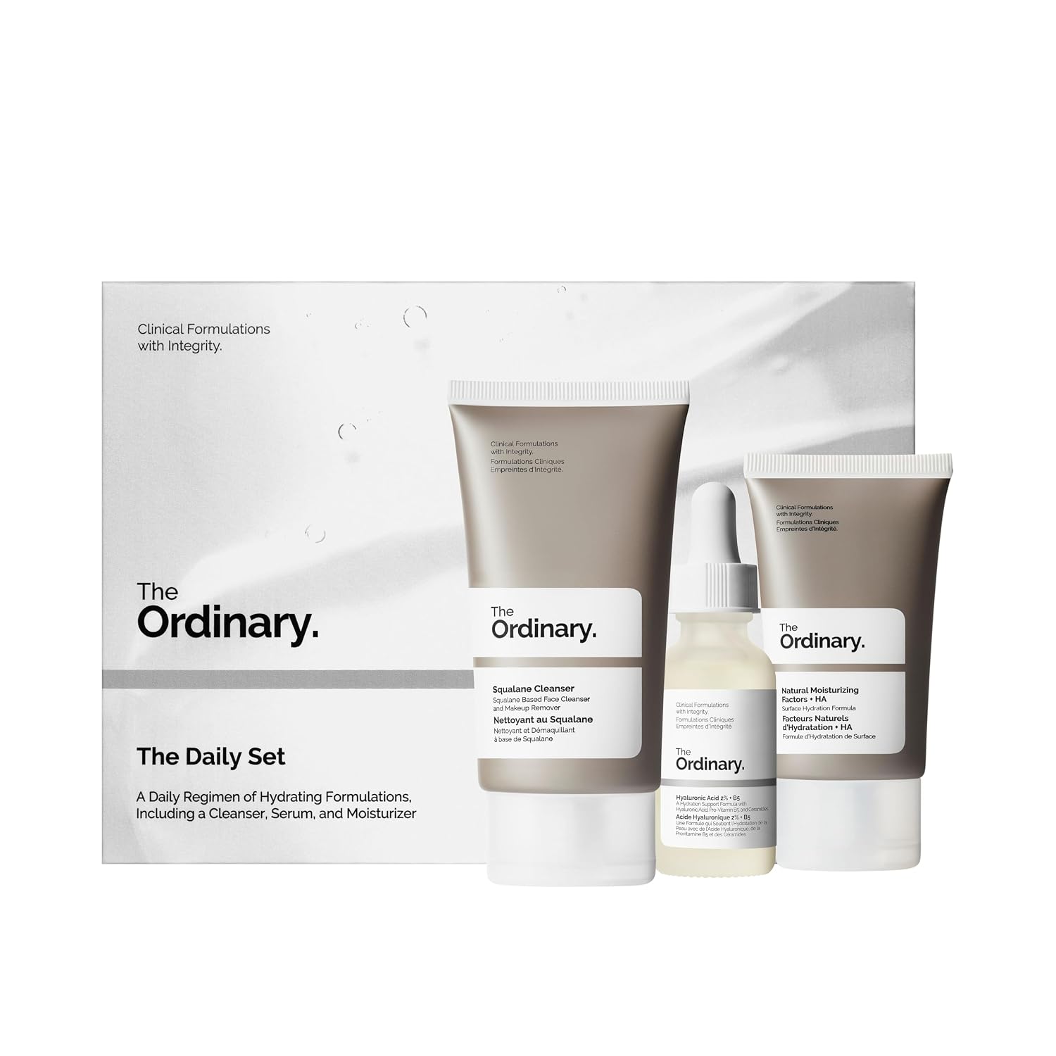 The Daily Set, Daily Skincare Routine with Squalane Cleanser, Hyaluronic Acid 2% + B5, and Natural Moisturizing