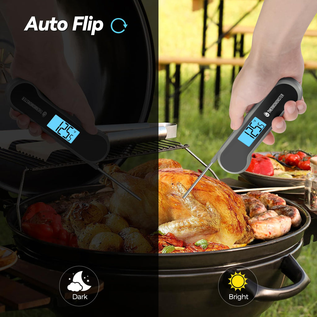 0.5 Sec Instant Read Meat Thermometer Digital for Cooking, Grey