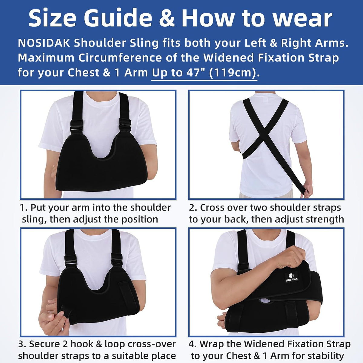 Arm Sling Shoulder Immobilizer for Sleeping - Sponge Shoulder Sling