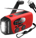 2000mAh SOS Alarm Emergency AM FM Weather Radio, 3LED Type-C Hand Crank Solar Battery Operated Portable Wind Up Radio