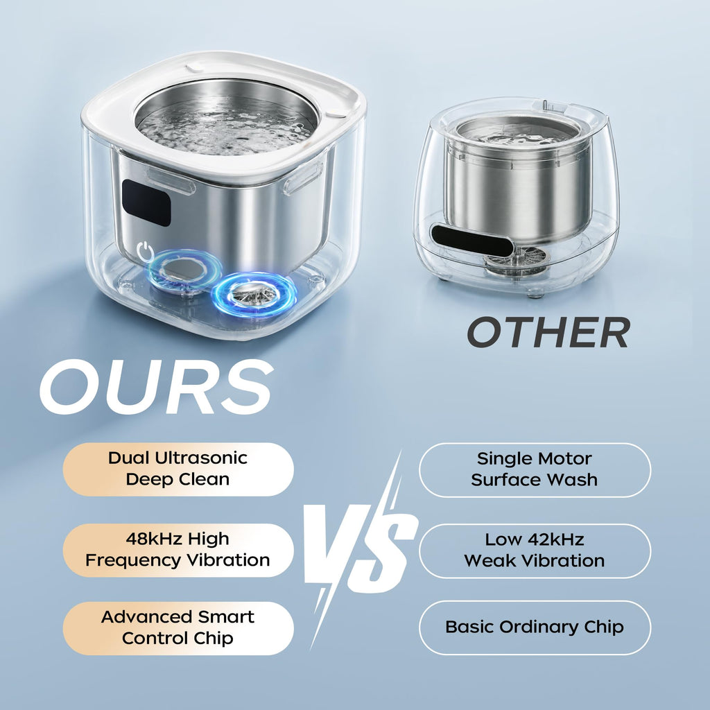 Ultrasonic Retainer Cleaner Machine, 48kHz Dental Ultrasonic Cleaner Care