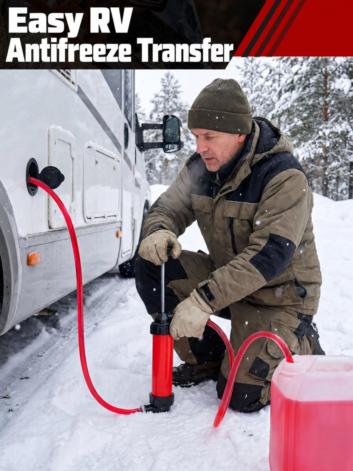 Antifreeze Hand Pump Kit for RV Accessories, RV Essentials Winterizing
