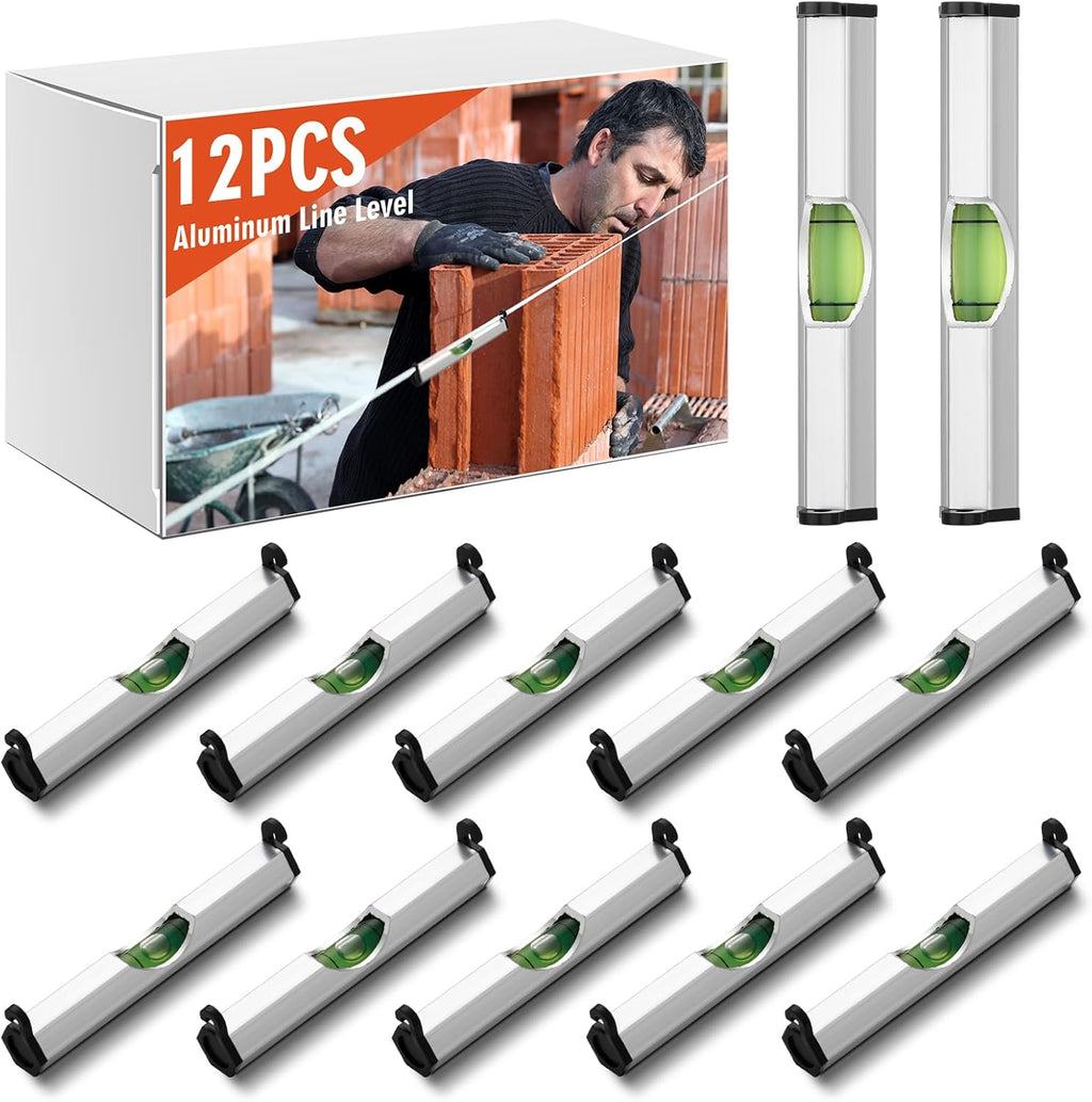 12 Pcs Aluminum String Line Level, 3 in Hanging Bubble String Line Level, Mini Leveler Levels Measuring Layout Tools