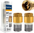 2 Pack 3/4" DN20 Brass Foot Valve with Strainer, Check Valve
