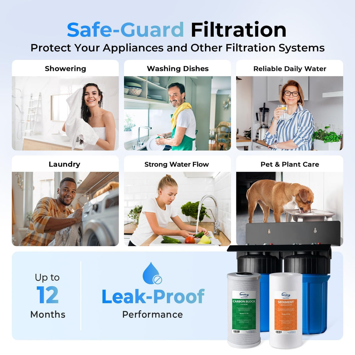 WGB21B 2-Stage Whole House Water Filtration System, 50000 Gallons
