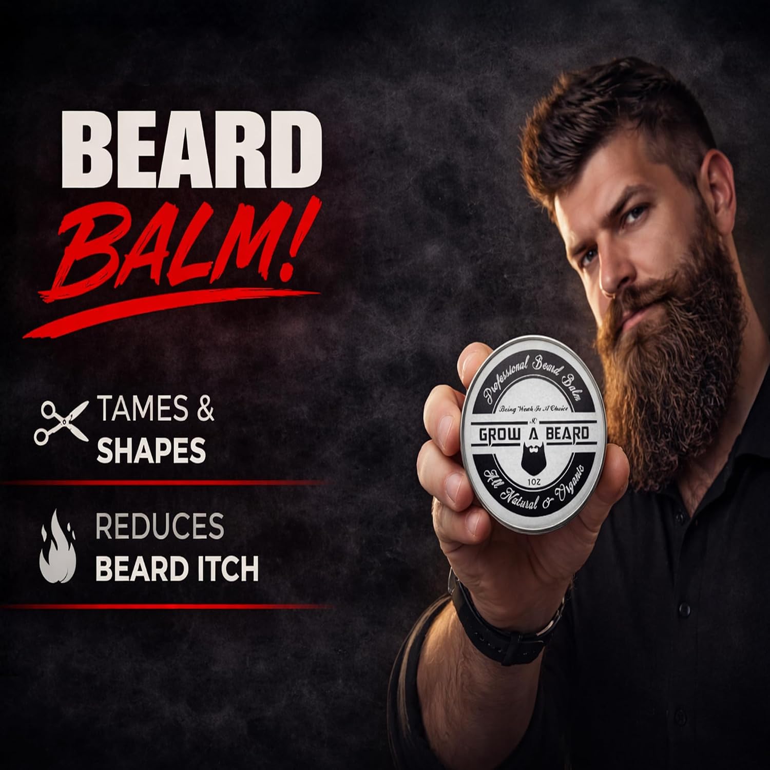 Beard Brush, Beard Comb, Beard Oil, & Beard Balm Grooming Kit for Men's Care, Travel Facial Hair Set for Growth