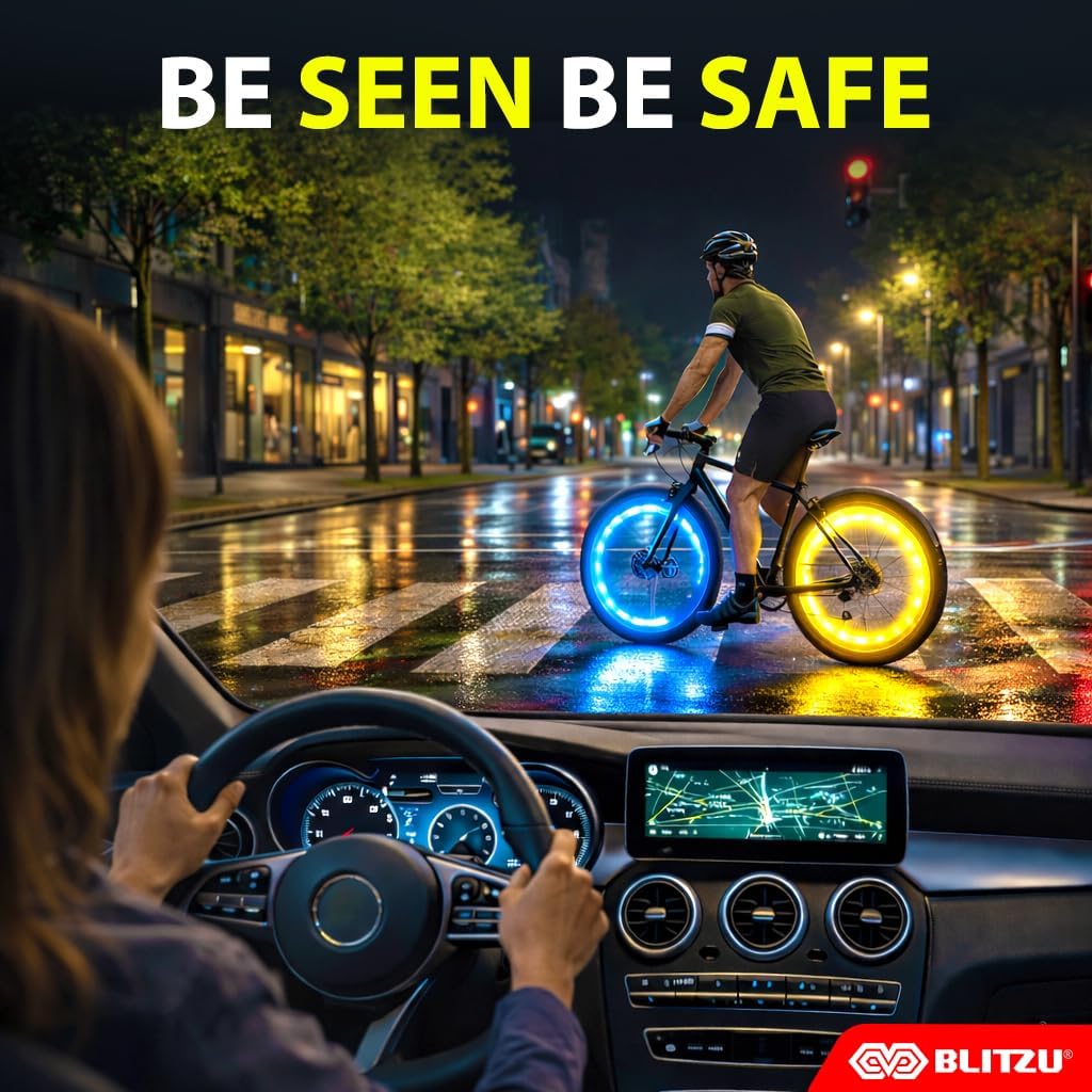 Bike Wheel Lights 2-Pack, 7 Color Bicycle Spoke LED for Night Riding