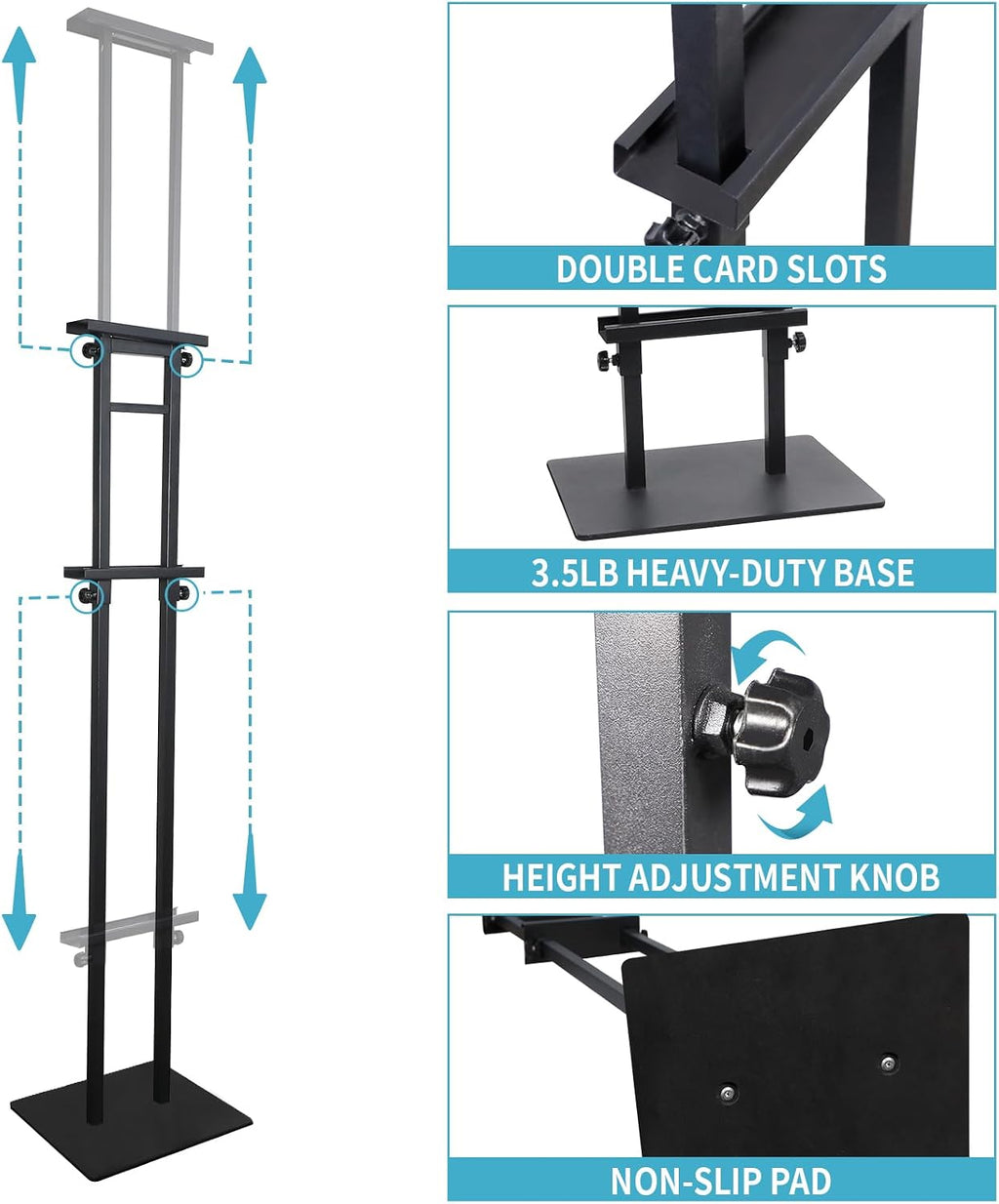 Poster Stand for Display, Adjustable Heavy Duty Poster Board Stand | 1 Pack Pedestal Floor Sign Holder Stand, Height
