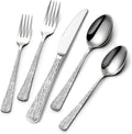 60Piece Hammered Silverware Set,Stainless Steel Flatware Set for 12