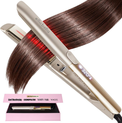 Titanium Flat Iron Hair Straightener Slim with Infrared | Professional Straightening Iron for Women - Digital Display