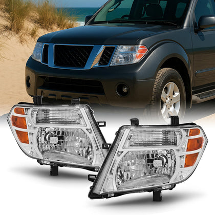 For 08 09 10 11 12 Pathfinder SUV Halogen Type Headlights Front Lamps Direct Replacement Left + Right Pair