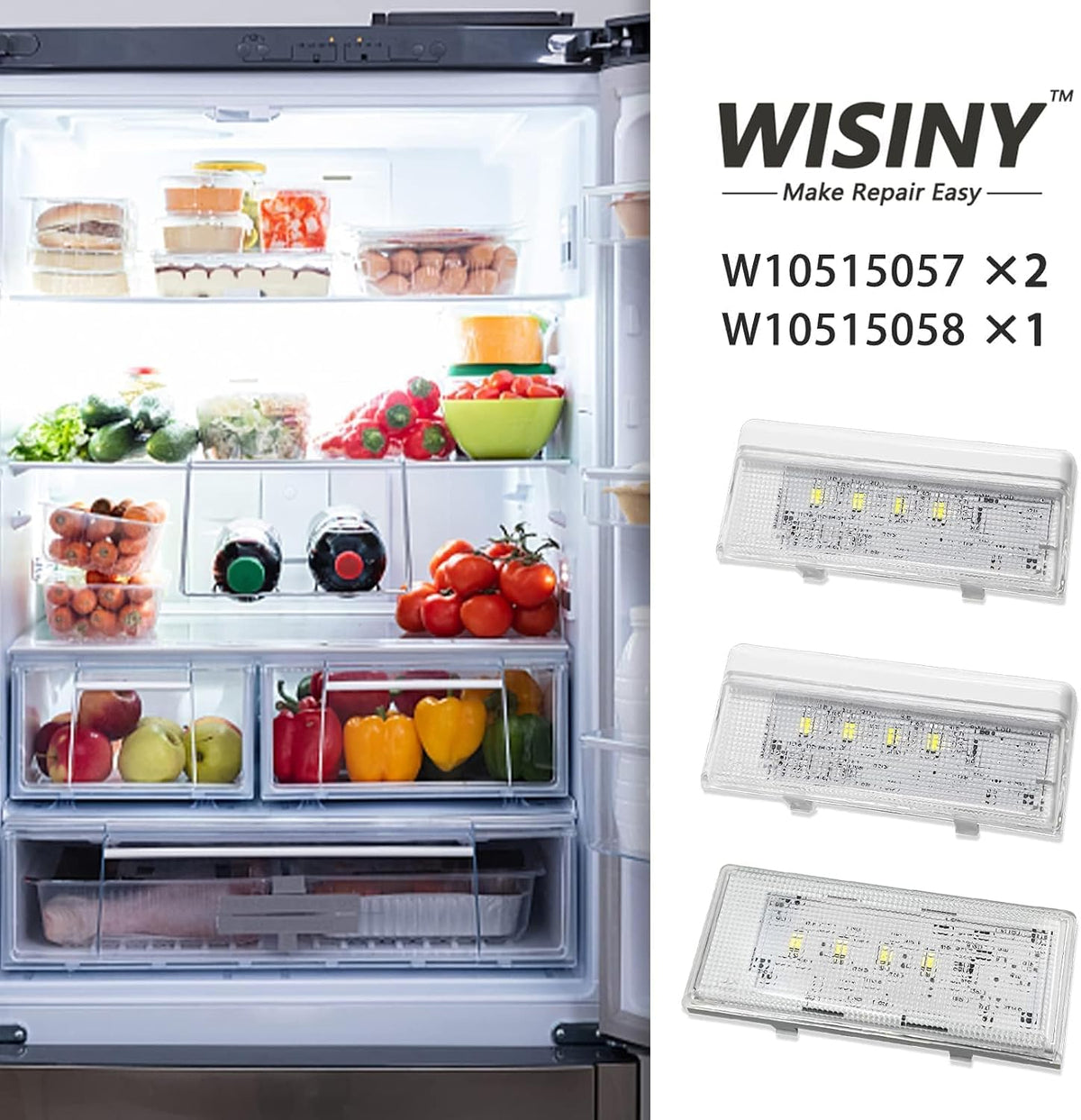 WISINY WRS325FDAM04 LED Light for Whirlpool Fridge Light Replacement