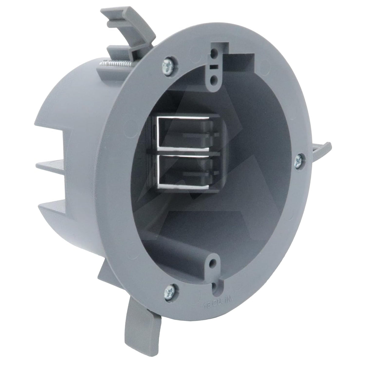 (Pack of 1) 4'' Old Work Round Electrical Box, One-Gang Grey PVC Junction Box, 18 Inch Capacity, Round Ceiling