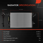 A-Premium Engine Coolant Radiator Assembly with Transmission Oil Cooler