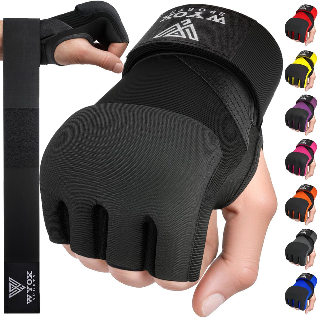 Neoprene Gel Boxing Hand Wraps Inner Gloves for Men & Women – 80cm/31in Quick Wrist Strap, Padded Knuckle Protection