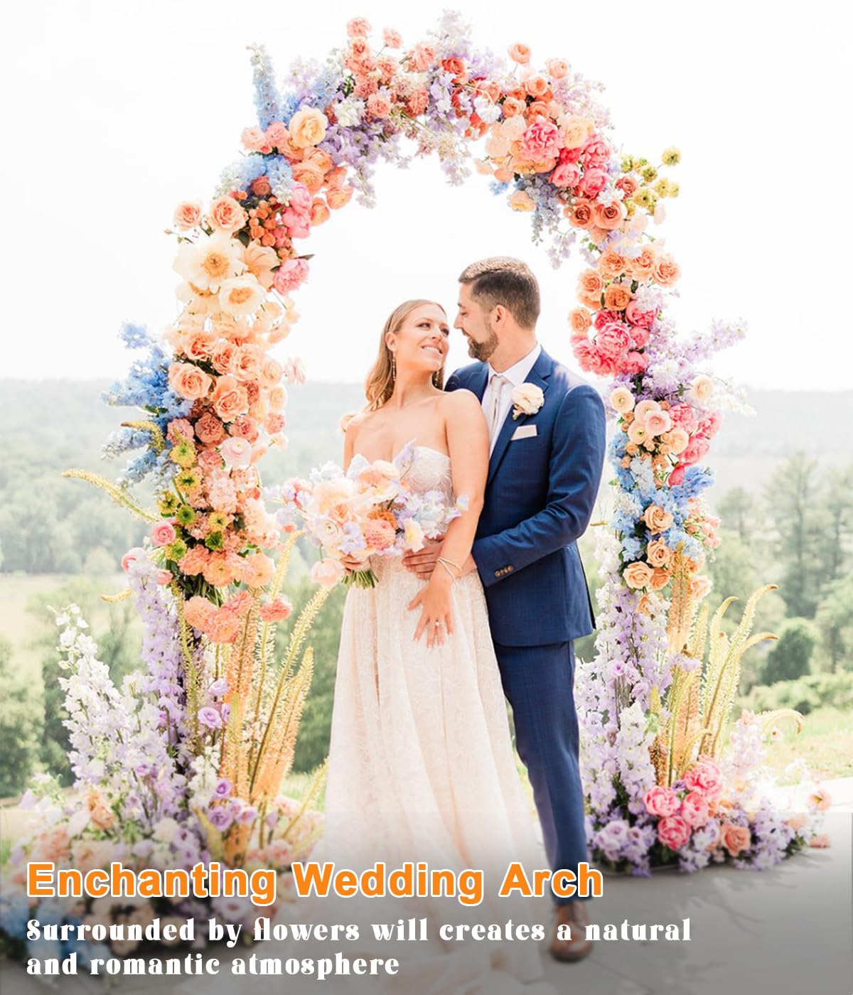 Arch Backdrop Stand 7.2FT, Wedding Arch Stand with Base,Balck
