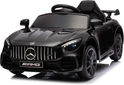 12V Licensed Mercedes Benz AMG GTR Kids Ride on Electric Car, Black | Electric Vehicle w/Parent Remote, Bluetooth