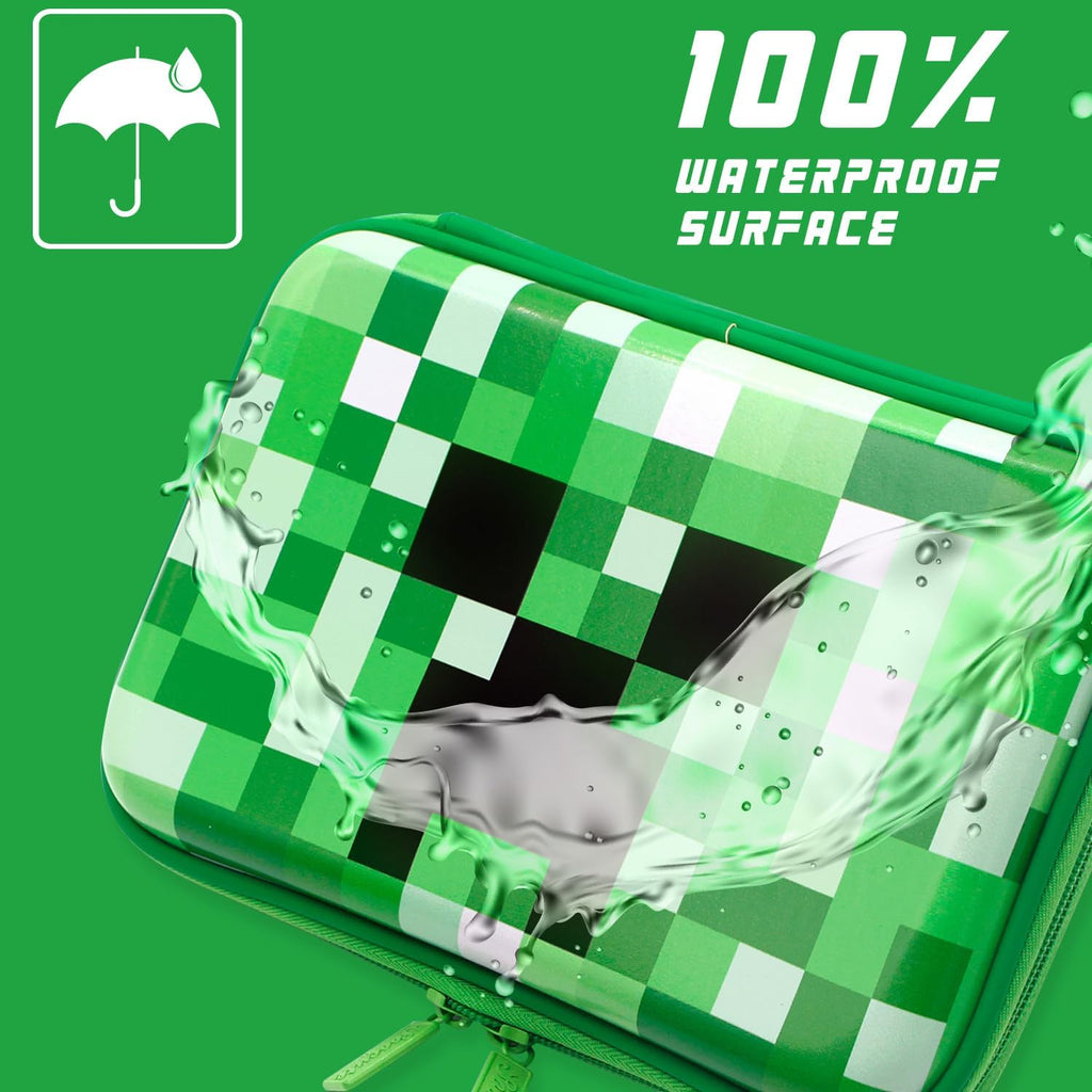 Green Pencil Case Boys Cute School Supply Organizer Cool Pen Box Holder Bag with Zipper for Kids
