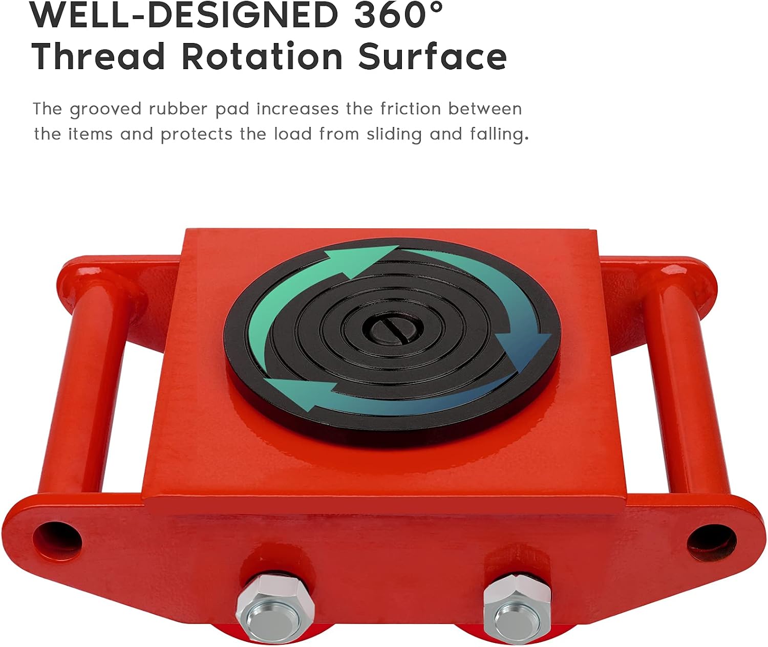 6T Machinery Skate Dolly with 360° Rotation Cap for Heavy Duty Moving | Carbon Steel 13200lbs Heavy Duty Machine