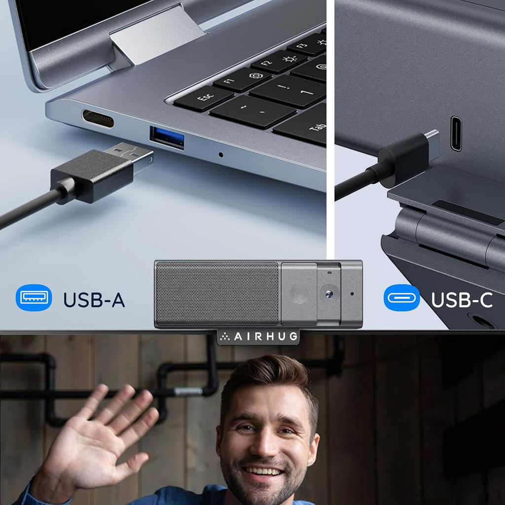 3 in 1 1080P Webcam with Microphone & Speaker | Built-in Privacy Cover, USB Camera, Video Conferencing/Online