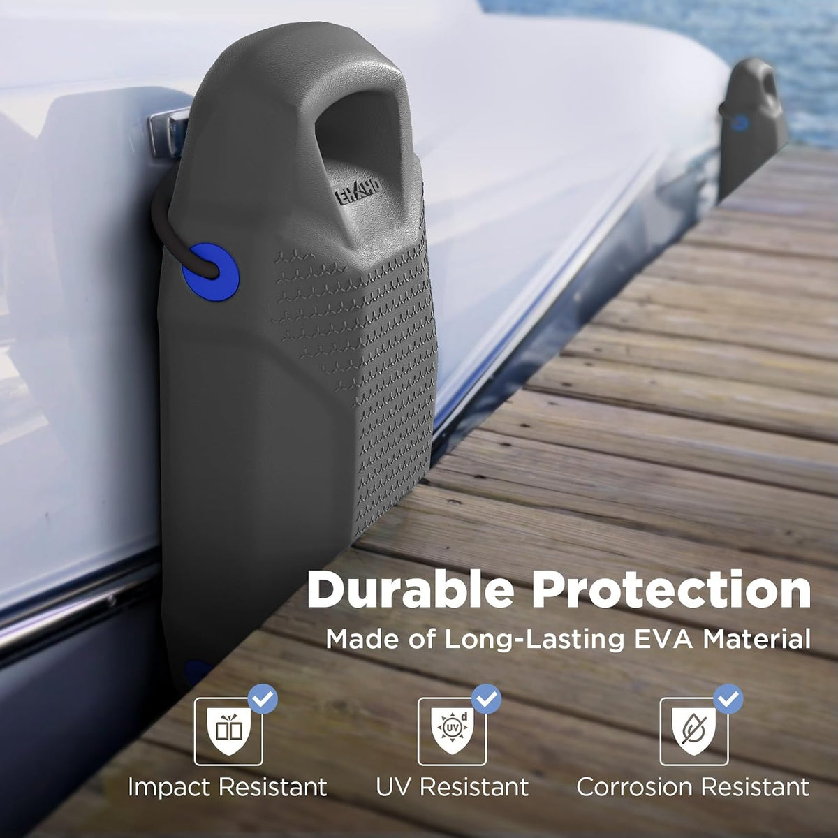 Boat Fenders, Boat Bumpers for Docking, EVA Pontoon Bumpers with Integrated Locking Rope, Fit for Bass, Ski