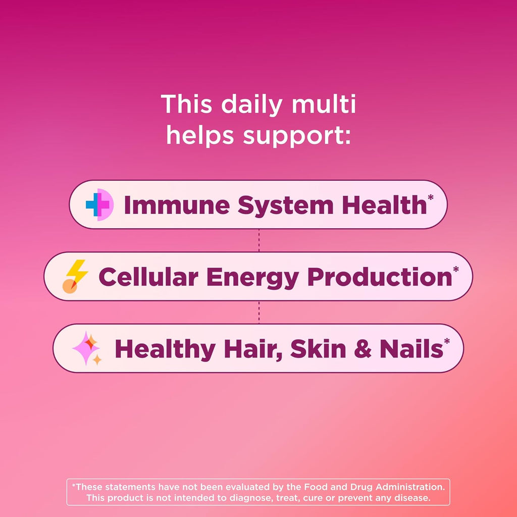 Women's Multivitamin Gummy, Women's Overall Wellness,* Vitamins A, C, D, E, Biotin, Folic Acid, Adult Chewable
