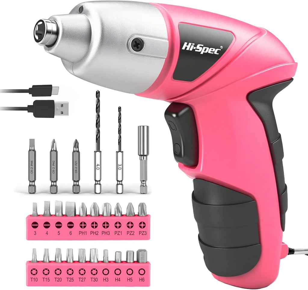Small Electric Screwdriver, Mini Drill Set, Rechargeable 3.6V Cordless Screwdriver with 26 Driver Bits, Power Tool