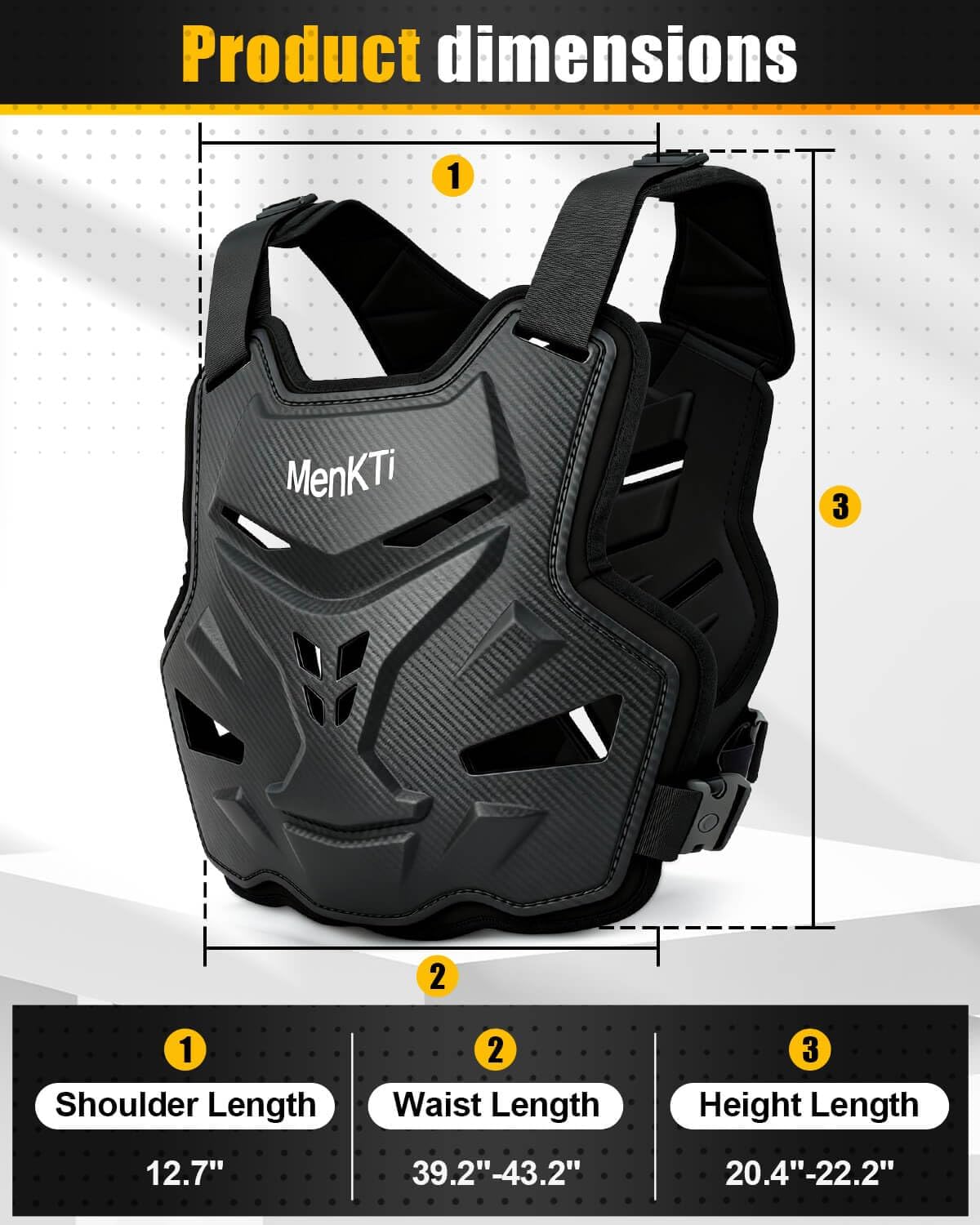 Adults Protective Armor Vest for Motocross Cycling，Dirt Bike Gear for Man, Back Chest Protector for ATV MTB