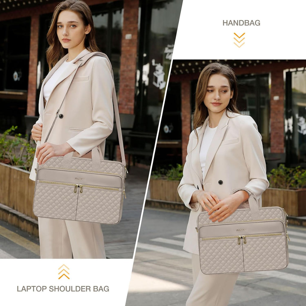 15-16 inch Laptop Bag, Laptop Briefcase Messenger Compatible with MacBook Pro 16/Air 15, HP, Dell, Lenovo, Square