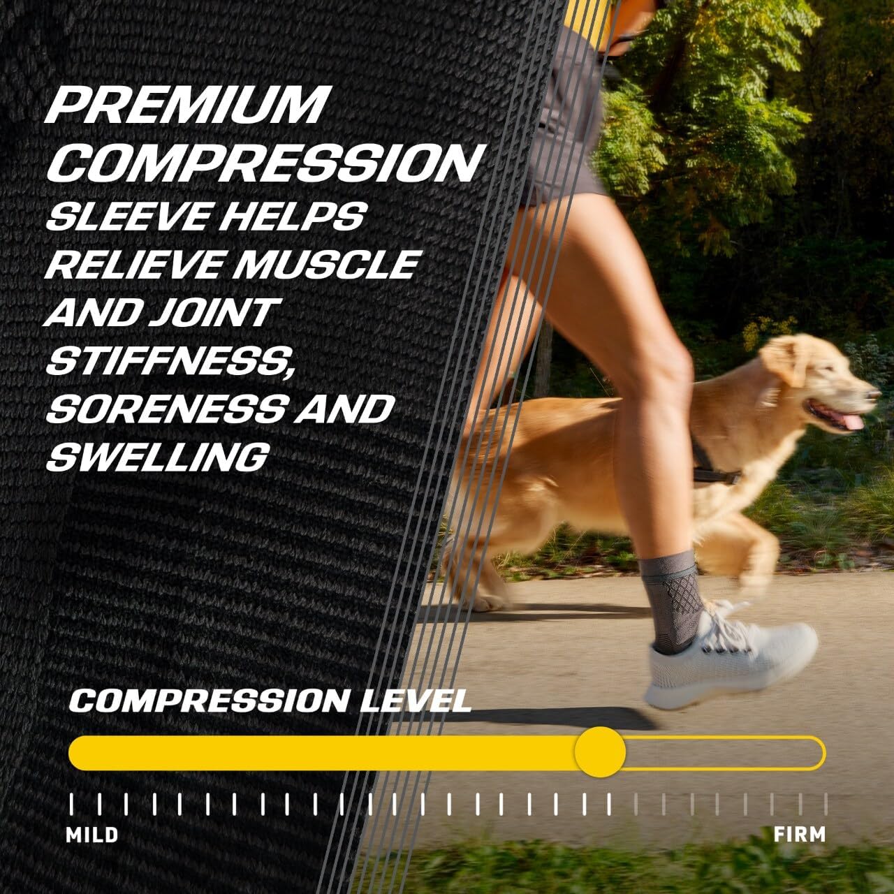Premium Compression Ankle Sleeve, Advanced Compression Sleeve with Low-Profile Construction, Moisture Wicking Knit