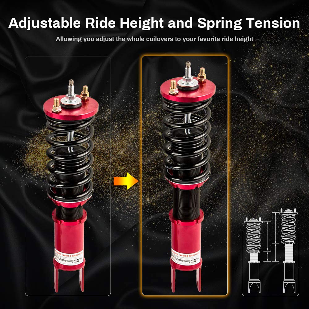Coilover for Honda Civic 1988-2000, Red Damper Adjustable