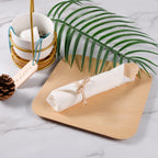 Pre Rolled Napkin and Bamboo Cutlery Set - 30Pack Bamboo Utensils/Cutlery Set(30 Forks, 30 Knives, 30 Spoons, 30